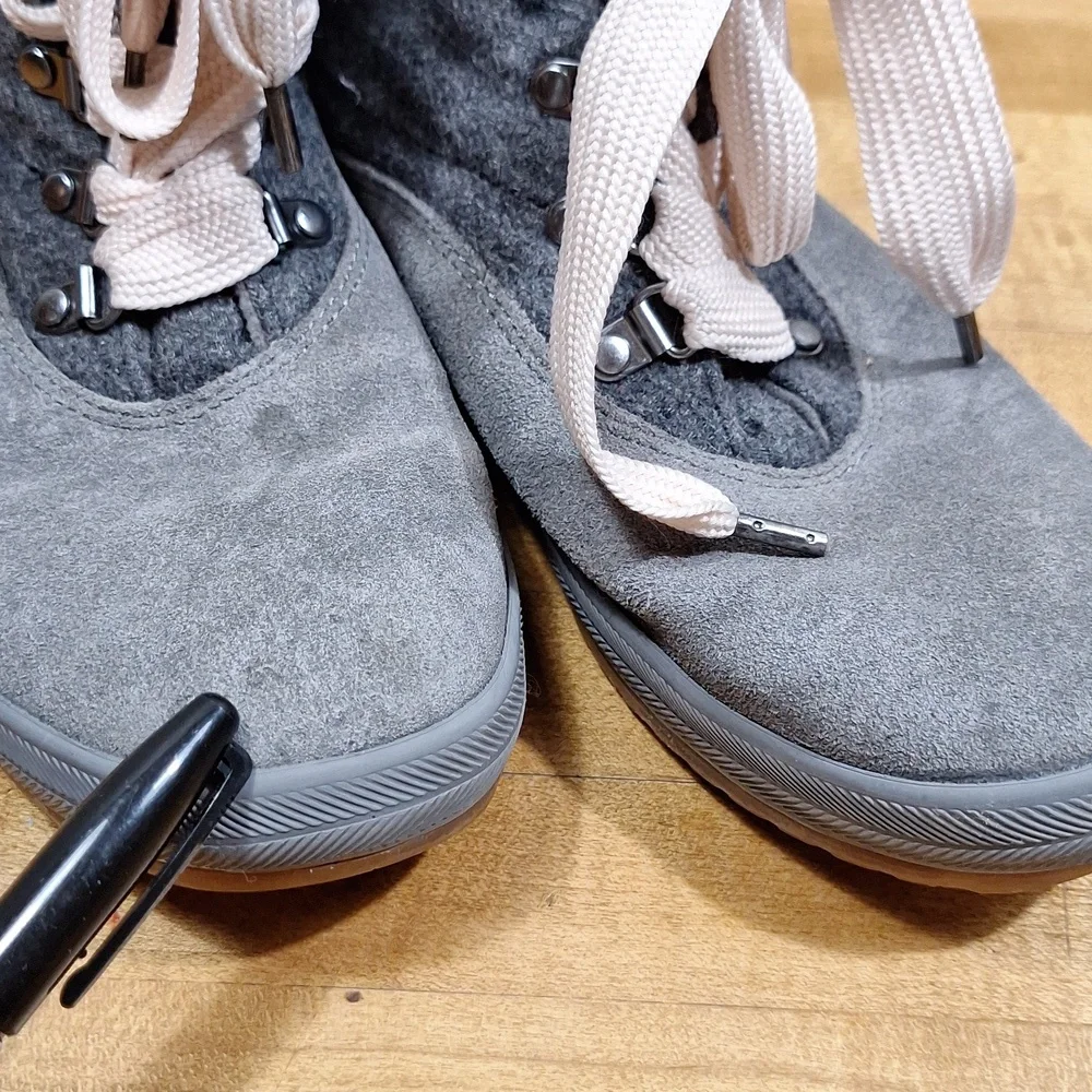 Keds Camp Water‎ Resistant Gray Wool Suede Lace Up Boots Women’s 8.5 Snow Rain